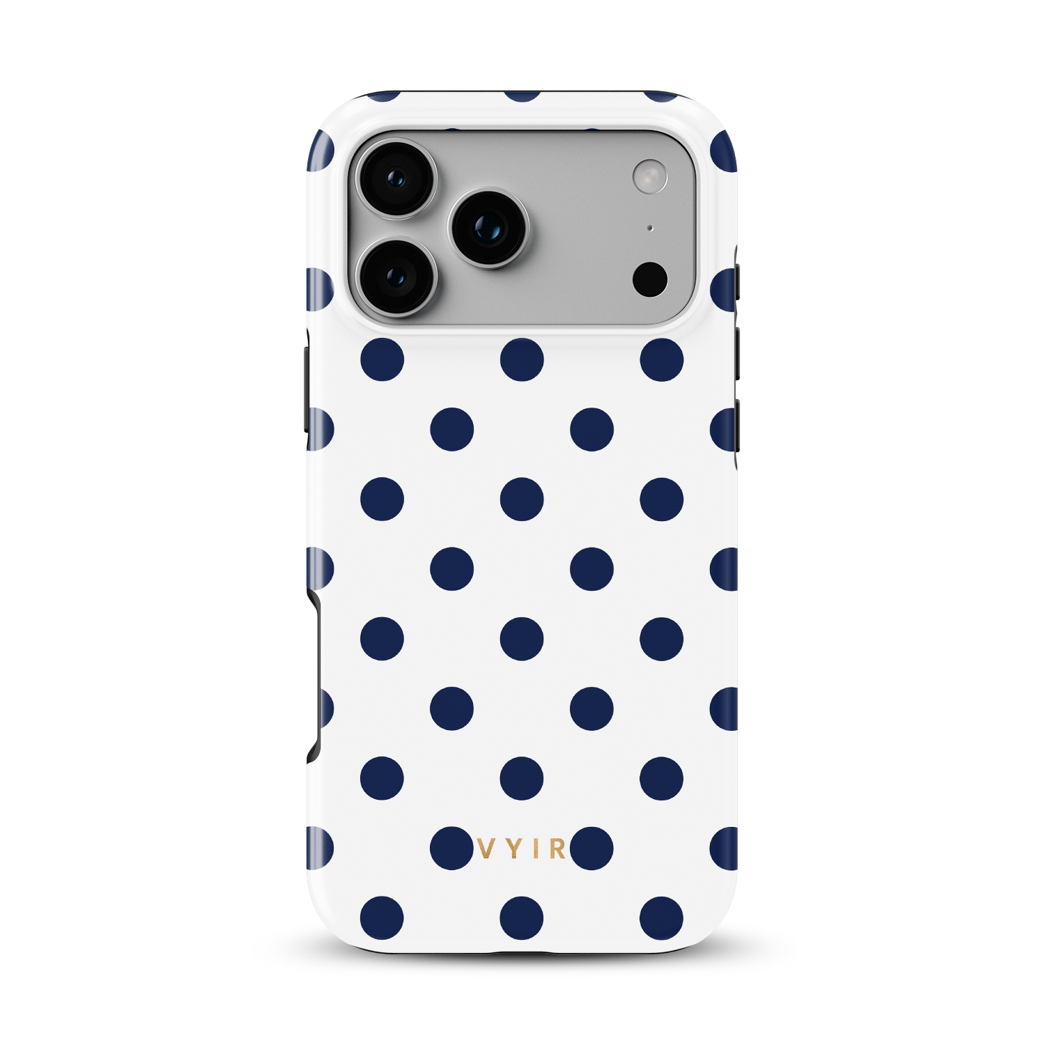 Classic Polka Dots, Sailor Blue - Shockproof MagSafe iPhone Case - VYIR