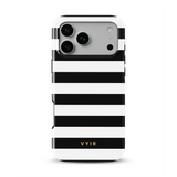 Horizontal Stripes, melnbalts - Tough MagSafe iPhone Telefona vāciņš