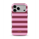 Horizontal Stripes, Candy Pink - Tough MagSafe iPhone Vāciņš
