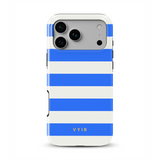 Horizontal Stripes, Riviera Blue - Tough MagSafe iPhone Telefona vāciņš