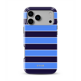 Horizontal Stripes, Rivoli Blue - Tough MagSafe iPhone Telefona vāciņš