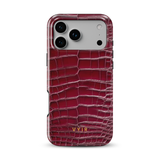Croc Leather Print Burgundy - Tough Telefona vāciņš