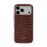 Croc Leather Print Mocha - Tough MagSafe iPhone Telefona vāciņš