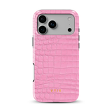 Croc Leather Print Pink - Tough MagSafe iPhone Telefona vāciņš