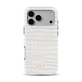 Croc Leather Print White - Tough MagSafe iPhone Telefona vāciņš