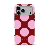 Large Polka Dots, Burgundy Pink - Tough MagSafe iPhone Vāciņš