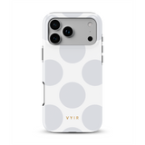 Large Polka Dots, Cloud Gray - Tough MagSafe iPhone Vāciņš