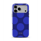 Large Polka Dots, Indigo Blue - Tough MagSafe iPhone Vāciņš