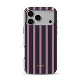 Luxe Stripes, plūmju krāsā - Tough MagSafe iPhone Telefona vāciņš