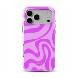 Swirl Lines, Gaiši rozā - Tough MagSafe iPhone Telefona vāciņš