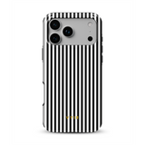 Vertical Stripes, Pinstripe Black and White - Tough MagSafe iPhone Vāciņš