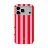 Vertical Stripes, Red Blush - Tough MagSafe iPhone Vāciņš