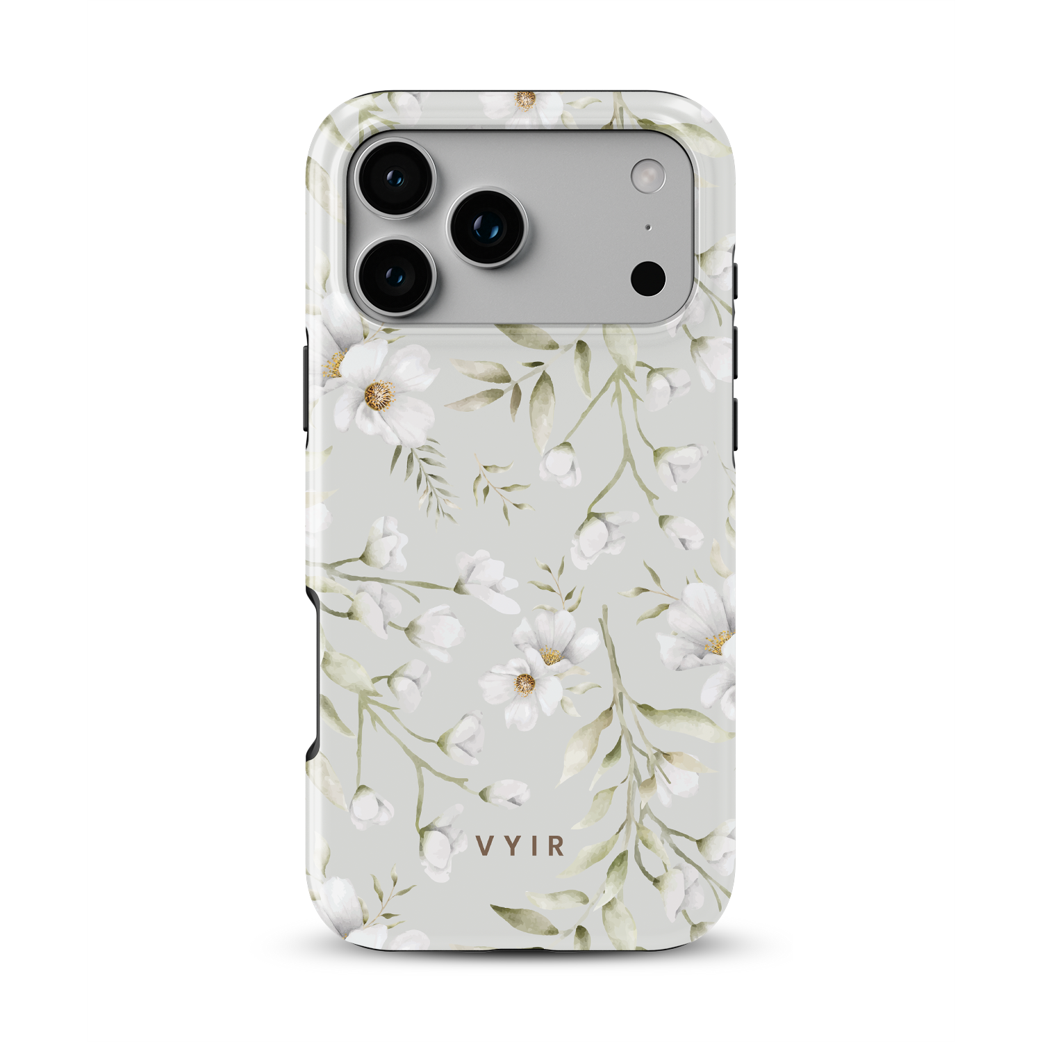 White Blossom Drift - Shockproof MagSafe iPhone Case - VYIR