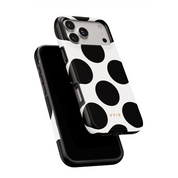 Large Polka Dots, Mono Black - Shockproof Phone Case - VYIR