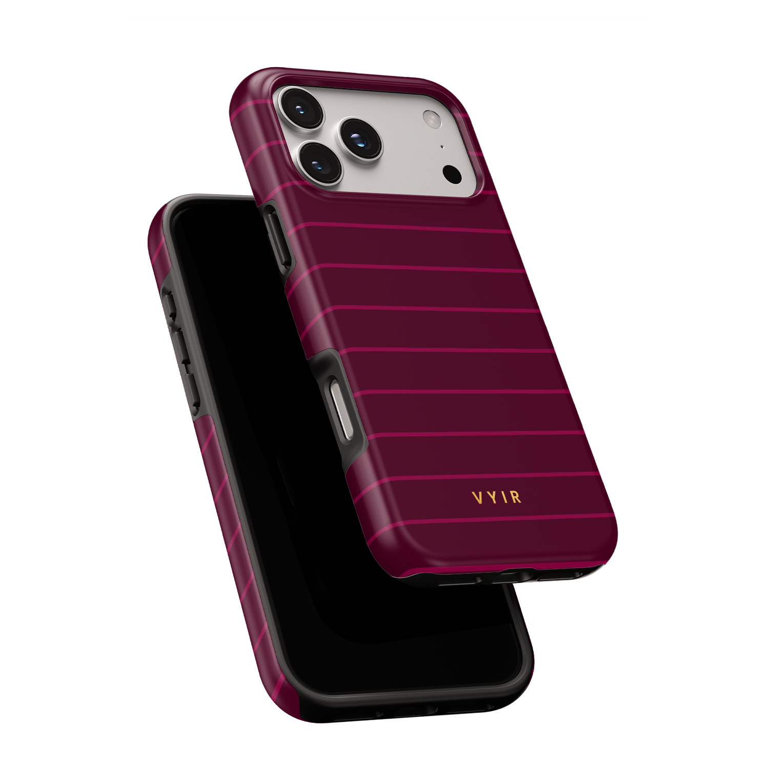 Horizontal Stripes, Merlot - Shockproof Phone Case - VYIR