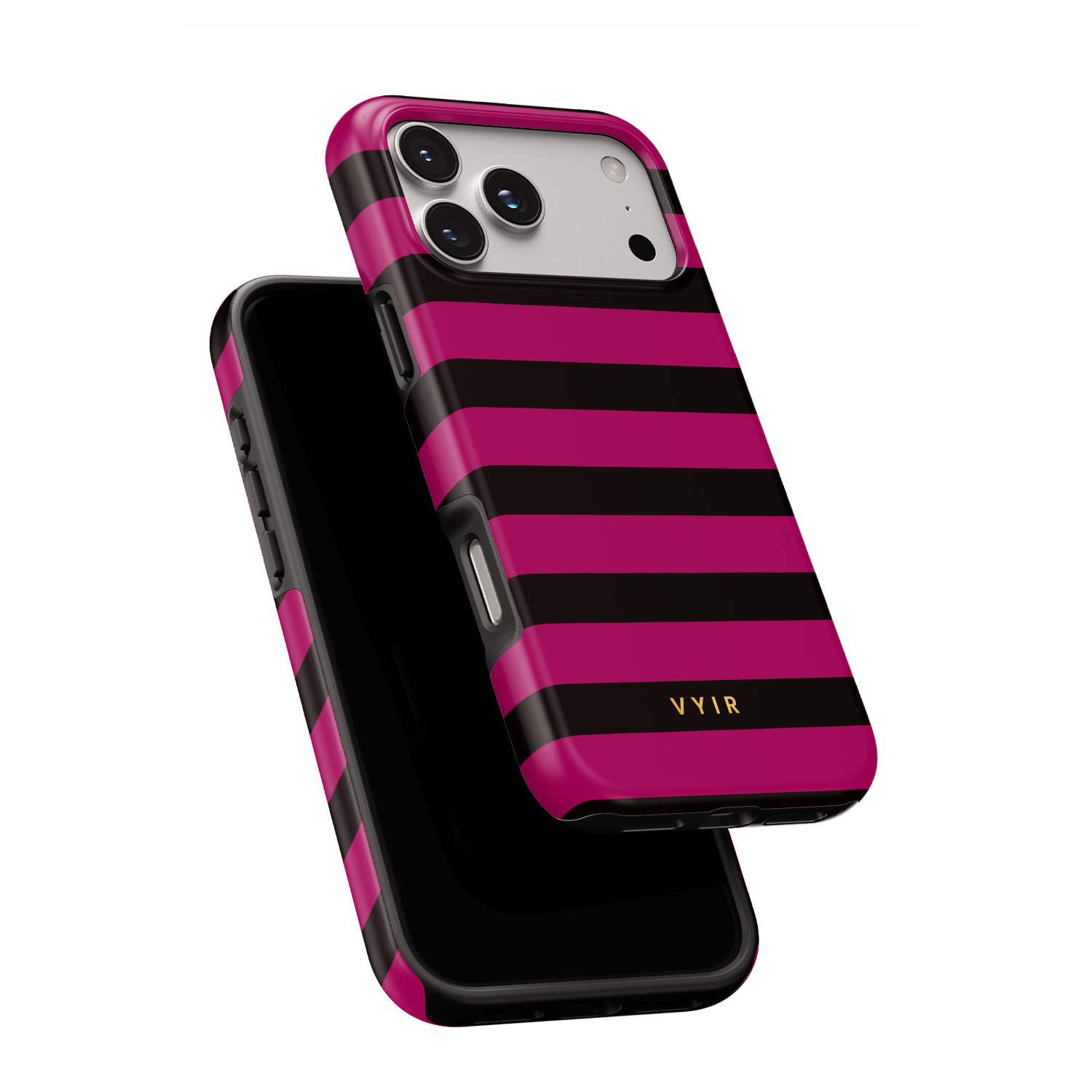 Horizontal Stripes, Wine Red - Shockproof Phone Case - VYIR