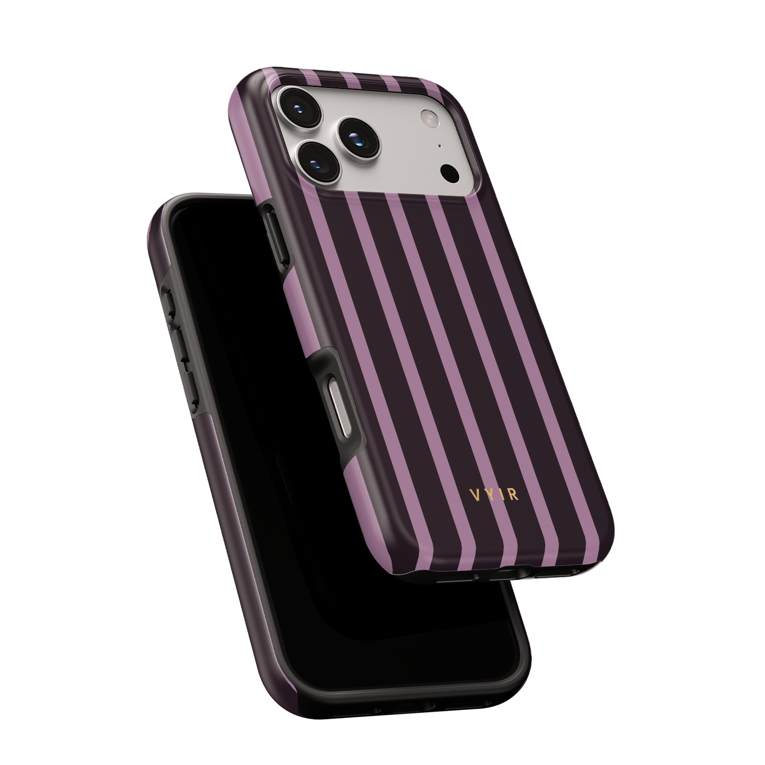 Luxe Stripes, Plum - Shockproof Phone Case - VYIR