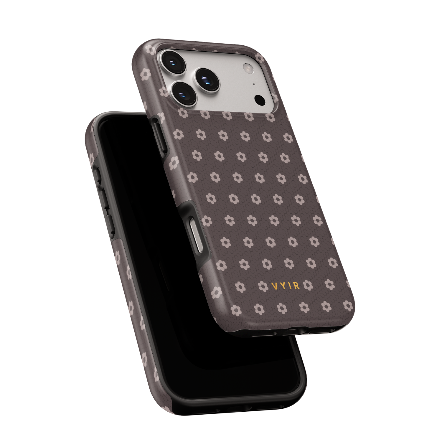 VYIR Signature Flowers, Taupe - Shockproof Phone Case - VYIR