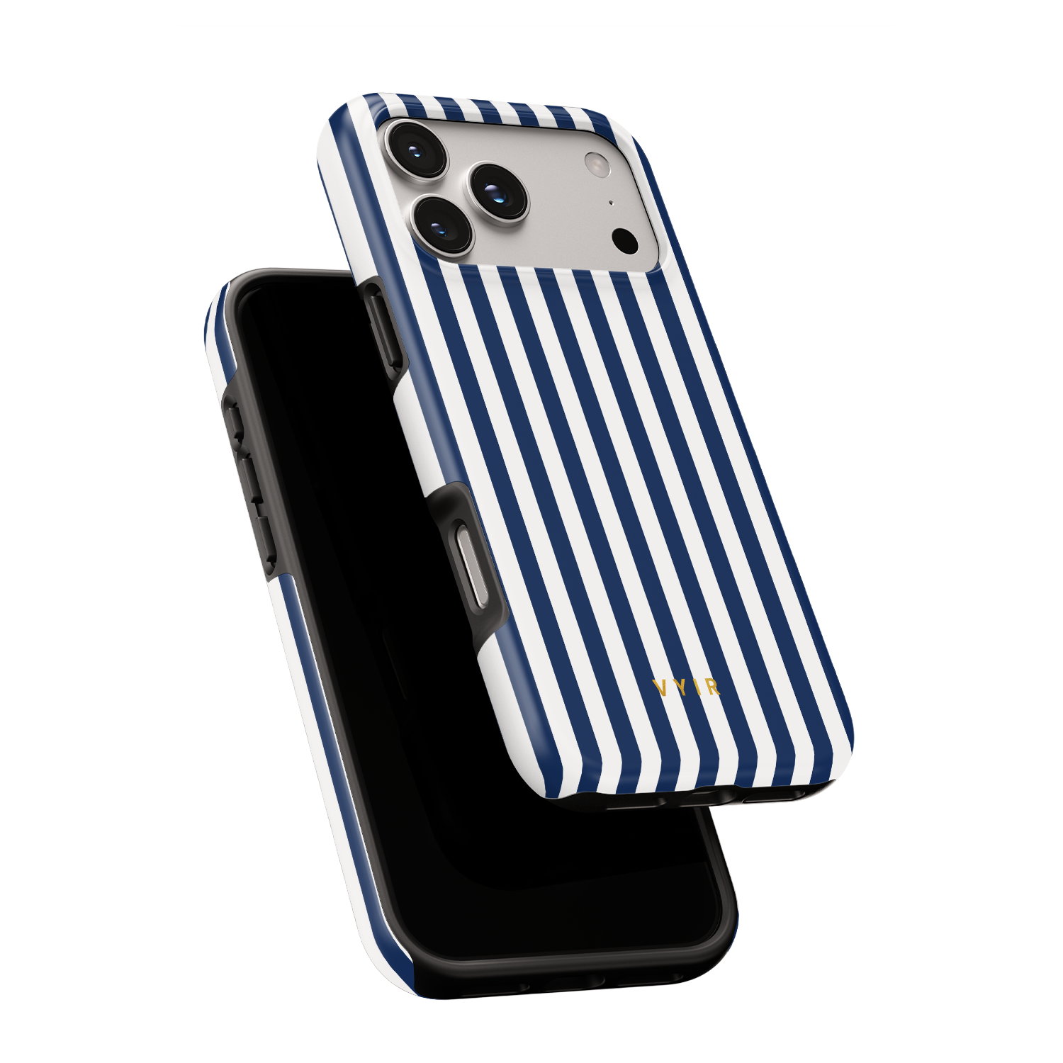 Vertical Stripes, Old Money Blue - Shockproof Phone Case - VYIR
