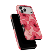 Pink Hibiscus Glow - Shockproof Phone Case - VYIR