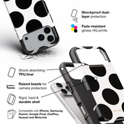 Large Polka Dots, Mono Black - Shockproof Phone Case - VYIR
