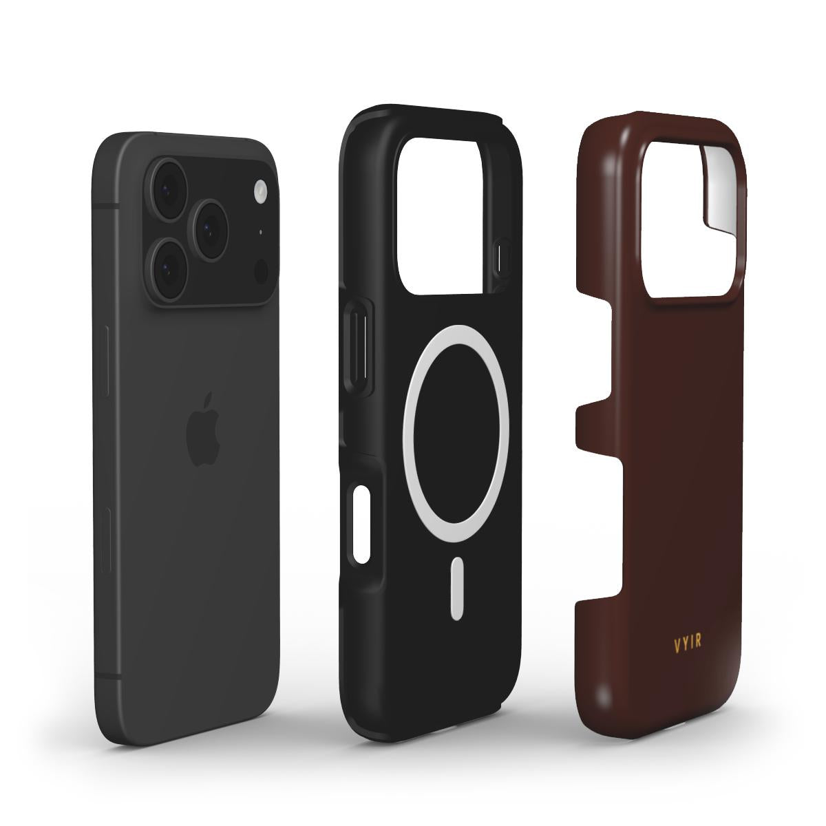 VYIR Signature Solid Colors, Chocolate Brown - Shockproof MagSafe iPhone Case - VYIR