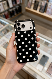 Classic Polka Dots, Black Noir - Tough Telefona vāciņš